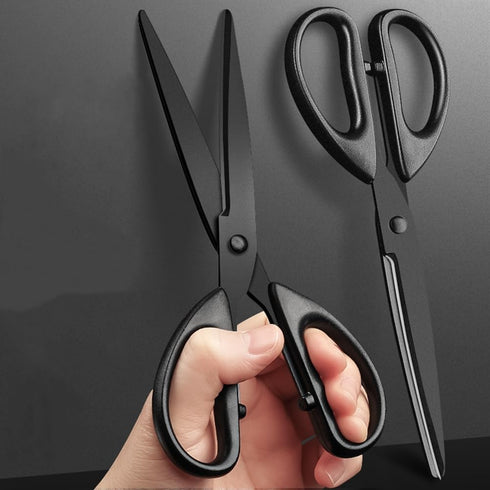 Black Office Scissors 7 Inch All Purpose Sharp Scissor Stainless Steel Blade Shears Straight ABS Handle Shear for Paper, DIY Craft, Office, School...