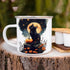Mystical Black Cat Full Moon Enamel Camp Mug, Fall Halloween Spooky Nature Outdoor Camping Campfire Coffee Cup, Witchy Celestial Autumn Aesthetic ...