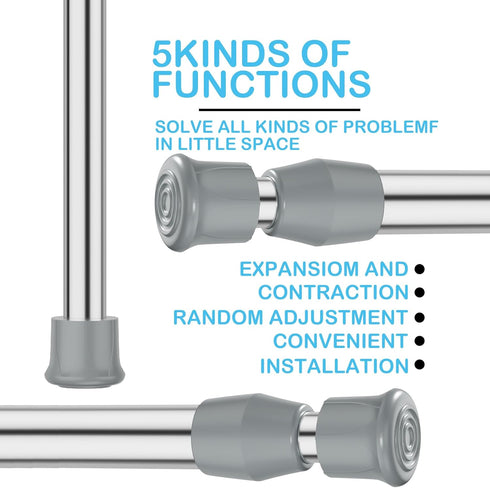 AIZESI Spring Tension Curtain Rod Short Tension Rod?Silver,12"-20"-1Pcs)...