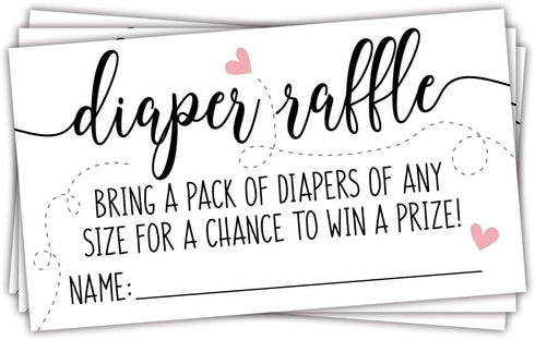50 Sweet Heart Diaper Raffle Tickets | Gender Neutral Baby Shower Game...