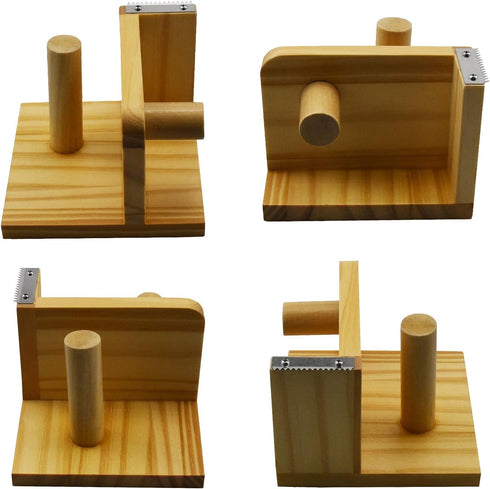 Enyuwlcm Wood Desktop Tape Dispenser for Office Multifunction Tape Dispenser with Tape Holder Attach Non-slip Mat 1 Pack...