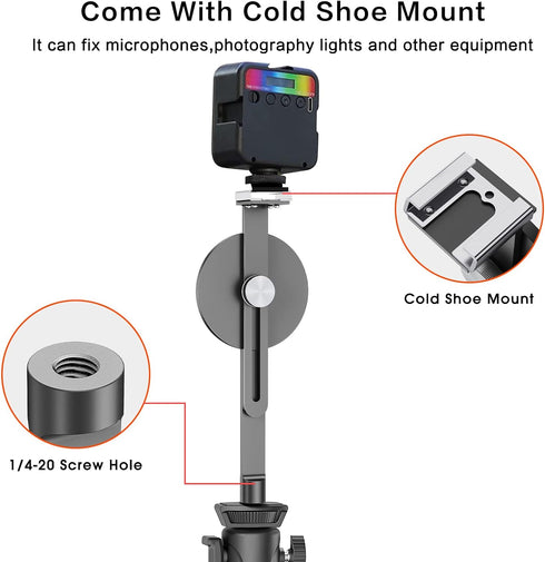 TechMatte Tripod Mount for MagSafe Compatible with iPhone 15 14 13 12 Series- Lightweight and Compact - Cold Shoe Mount Included...