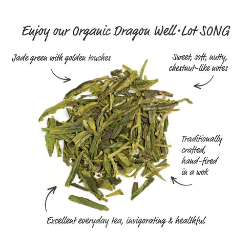 Silk Road Teas, Longjing Dragon Well Organic Green Tea, Wok-Fired Leaves, Toasty Flavors, 15 Tea Bags...