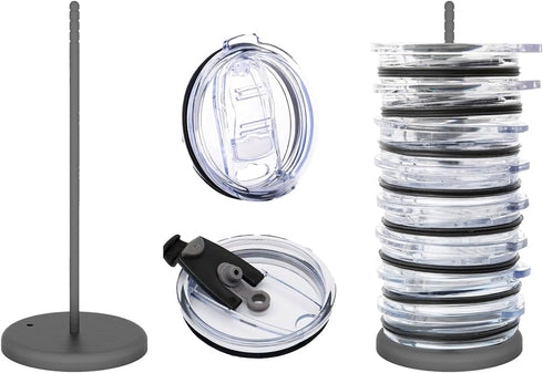 Tumbler Lid Organizer, Cup Lid Organizer for YETI &Stanley- Lid Organizer for Up to 10 Lids, Kitchen Cabinets, Fit the middle and sides (20CM)...
