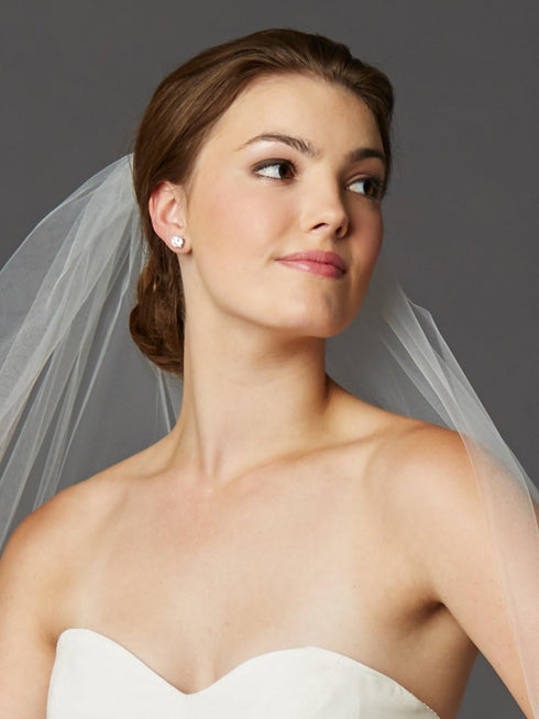 Mariell Cubic Zirconia Crystal Stud Earrings, 2 Carat Round CZ Solitaire, Imitation Diamond Earrings....