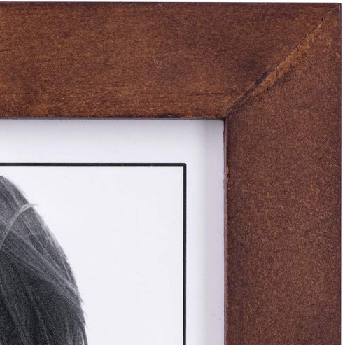 Malden 5x7 Picture Frame - Wide Real Wood Molding, Real Glass - Stonewashed Walnut...
