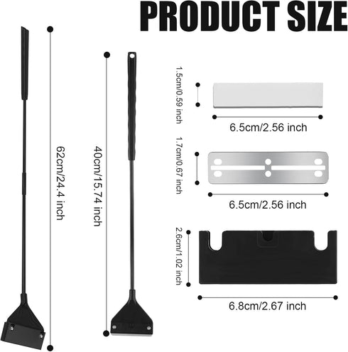 Algae Scraper for Glass Aquariums, 24.4 inch Extendable Handle Aquarium Scraper Scrubber Fish Tank Cleaner 2 in 1 Razor Scraper with 10 Blades Aqu...