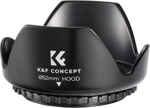 K&F Concept 52mm Tulip Flower Lens Hood for Nikon D3300 D3200 D3100 D5500 D5300 D5200 D5100 DSLR Cameras with AF-S 800mm f/5.6E FL ED VR, AF-S 300...