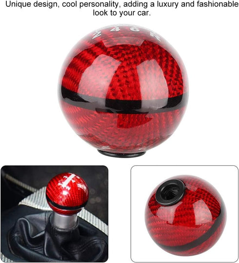 Car Gear Shift Knob,6 Speed Car Gear Shift Knob Head Shifter Lever Carbon Fiber Type compatible with Universal Car...