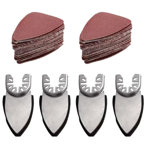 104Pcs Finger Sanding Pads Oscillating Tool Detail Sanding Pads Kit, 100Pcs Finger Sandpaper Sheets 60/80 /100/120 /240 Grits, for Oscillating Too...