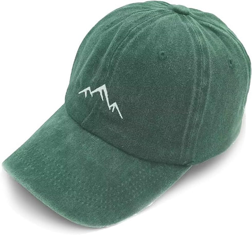 Vintage Baseball Cap Mens Peak Embroidery Baseball Hats Classic Washed Cotton Dad Cap Womens Outdoor Sports Cap Adjustable Green...