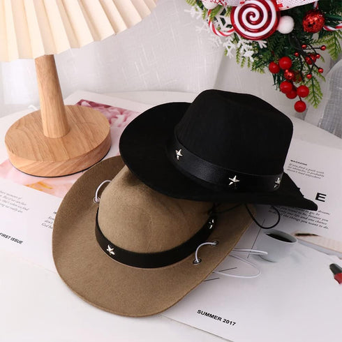 2Pcs Pet Dog Costume Cowboy Hat Cosplay Cap, Pet Party Decoration West Cowboy Hats Pet Accessories for Puppy...