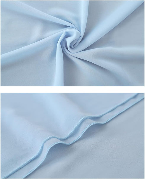 Chiffon Table Runner 27x120 Inches Baby Blue Sheer Fabric Long Table Runners for Wedding Birthday Party Easter Baby Bridal Shower Decorations 10ft...