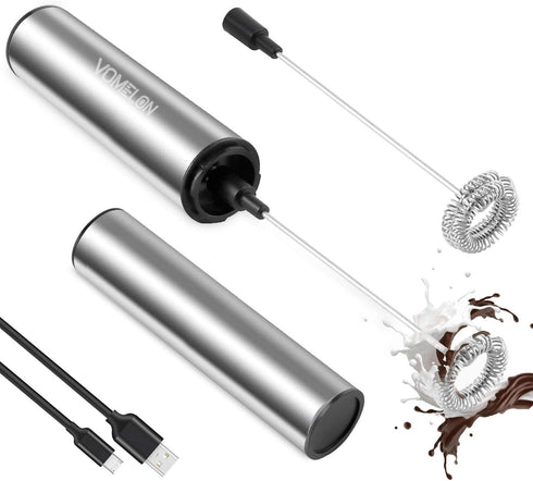 Milk Frother,Rechargeable 3 Speed Electric Coffee Foamer for Travel, Handheld Drink Mixer for Latte, Cappuccino, Coffee, Eggs, Hot Chocolate, Prot...