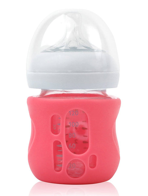 Olababy Silicone Sleeve for Avent Natural Glass Baby Bottles (4 oz, Pink)...