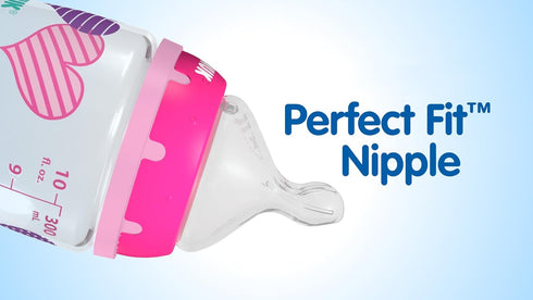 NUK Perfect Fit Baby Bottle, Dots, 3 Count (Pack of 1 )...