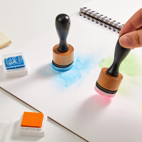 52 Pieces Mini Ink Blending Tools with Replacement Foam Pads Ink Pads Detail Blending Tools and 24 Colors Craft Ink Pad Stamps for Distressing Scr...