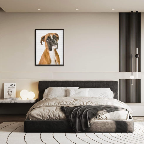 NIUNIU ART Adult DIY 5D Diamond Painting by Number Kits Boxer Dog Round Full Drill Embroidery Cross Stitch Arts Craft Canvas Supply for Home Wall ...