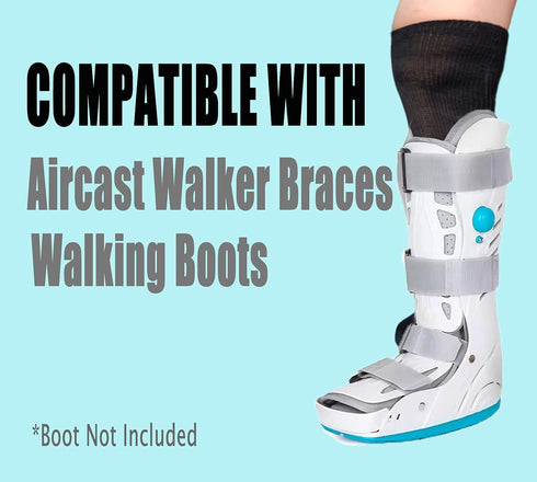 2 Pairs Walking Boot Socks Air Cam Walker Brace Fracture Boot Orthopedics Socks Cast Boot Replacement Sock Liner...