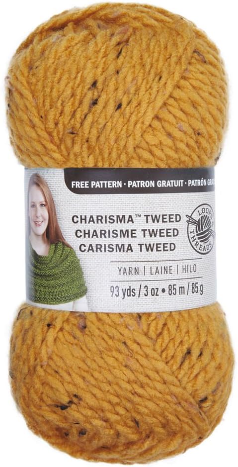 Loops & Threads Charisma Tweed Yarn 1 Ball Honey 3 oz....