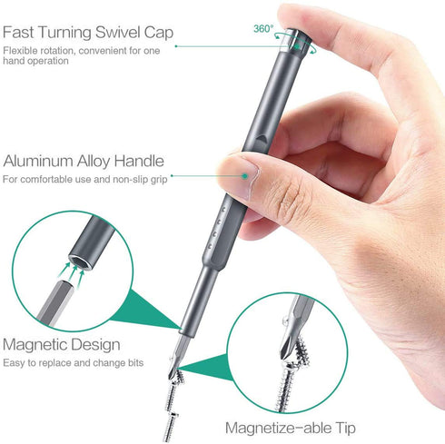 Precision Screwdriver Set 49 PCS Small Magnetic Bits Exquisite Tools Pentalobe Slotted Phillips Hex Torx Electronics Repair Kit for iPhone iPad Ta...