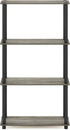 Furinno (99557GYW/BK) Turn-N-Tube 4-Tier Multipurpose Shelf Display Rack - French Oak Grey/Black...
