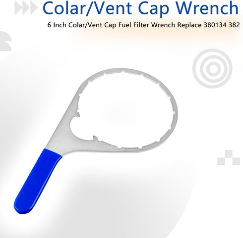 6 Inch Colar/Vent Cap Fuel Filter Wrench for 380134 382 Compatible with Detroit Diesel Truck Engines Cummins Engines, Davco 382 Filter Wrench...