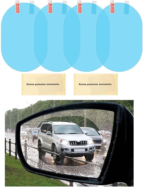 4PCS Car Rearview Mirror Film, 5.31"x3.74" Waterproof Rainproof Transparent Protective Sticker, HD Protective, Universal Car Windows, Rearview Mir...