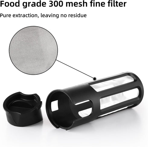 Bincoo 480ml Portable Cold Brew Cup with Removable Filter&Clean Brush, Tritan Plastic Iced Coffee Maker, Rectangle Small Iced Coffee Cups with Sca...