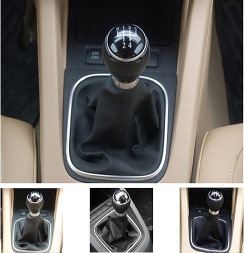 Car Leather Gear Shift Knob Gearstick Gaiter Boot Kit 5 Speed for Golf 6 MK5 MK6 for Jetta 2005-2014...