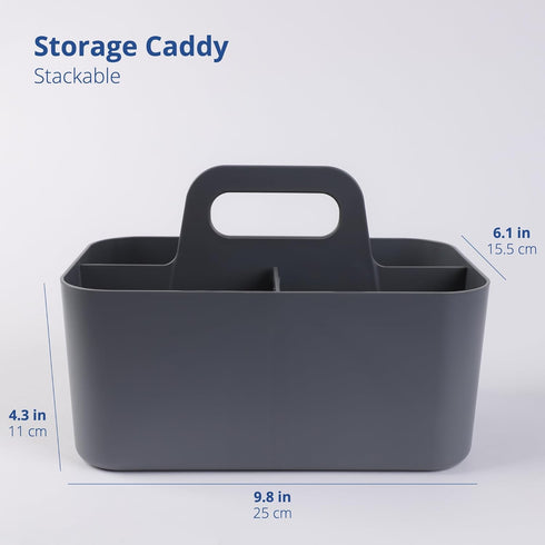 BLUE GINKGO Multipurpose Caddy Organizer - Stackable Plastic Caddy with Handle | Desk, Makeup, Dorm Caddy, Classroom Art Organizers (Made in Korea...