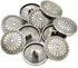 10Pcs 23mm Flower Metal Silver Shank Sewing Buttons DIY Sewing Jacket Coat...