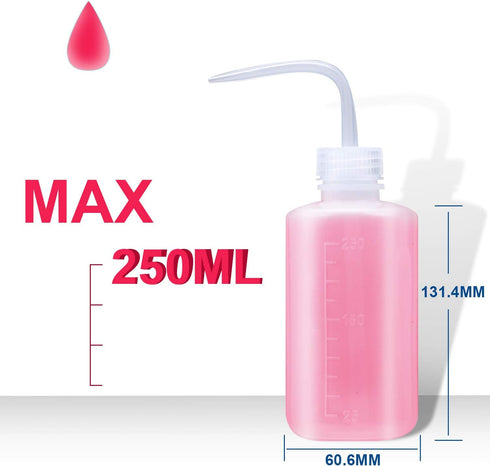 Wash bottle, 3 Pack LDPE Squeeze Bottles, Safe Plastic Low Density Polyethylene Watering Bottle Tattoo Wash Bottle with Narrow Mouth, for Chemistr...