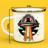 Retro UFO Cat Fish Abduction Extraterrestrial Paranormal Enamel Campfire Mug, Fun Outdoor Camping Coffee Cup (12oz)...