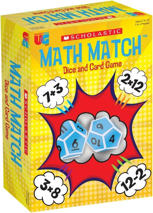 University Games, Scholastic Math Match Travel Dice Game, Mathematics Reinforcement Game for Kids, for 2 or More Players Ages 5 and Up...
