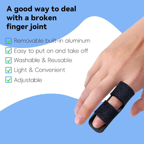 Finger Splint, Universal Trigger Finger Brace for Broken/Arthritis Pain and Sprain Relief, Trigger Finger Splint for Middle, Index, Ring (4 Pack,B...