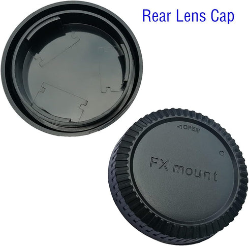 Rear Lens Cap + Fuji X Body Cap Cover for Fujifilm X-T5 X-T4 X-T3 X-E4 X-T2 X-T1 X-S10 X-T30 II X-T20 X-T10 X-T200 X-T100 X-PRO3 X-PRO2 ..X Mount ...