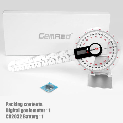 GemRed 12" Digital Goniometer for Joint Range of Motion ROM Measurement(GR311 New Version)...