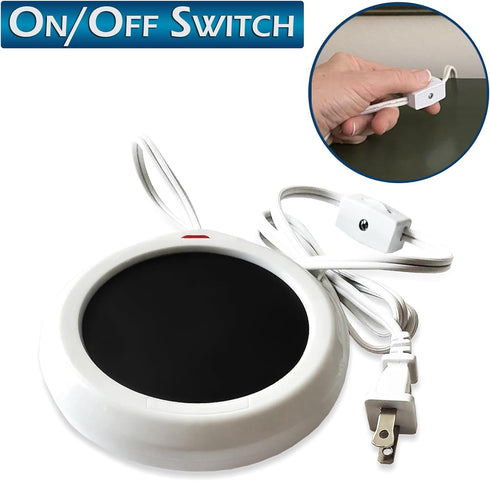 Home-X Mug Warmer, Desktop Heated Coffee & Tea - Candle & Wax Warmer (White)...