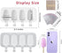 Popsicle Molds Set of 3, 12 Cavities Silicone Popsicle Molds & Ice Cake Pop Mold Maker Oval with 50 Wooden Sticks & 50 Self-adhesive Bags for DIY ...