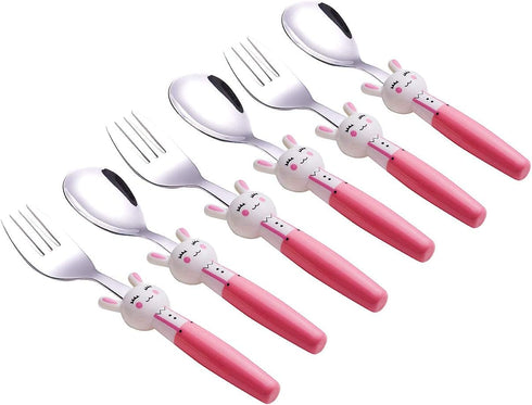 ANNOVA Kids Silverware Set 6 Pieces - Childrens Flatware Stainless Steel (6FS, Rabbit)...
