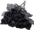 TUZAZO 10pcs Black Roses Artificial Flowers with Stems, Faux Silk Flowers Bridal Gothic Wedding Bouquet, Realistic Blossom Flora for Home, Office,...