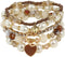 Bohemian Stackable Beaded Bracelets Set for Women Girl Multicolor Stretch Faux Pearl Heart Crystal Stretchy Bangles Multilayered Handmade Friendsh...