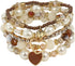 Bohemian Stackable Beaded Bracelets Set for Women Girl Multicolor Stretch Faux Pearl Heart Crystal Stretchy Bangles Multilayered Handmade Friendsh...