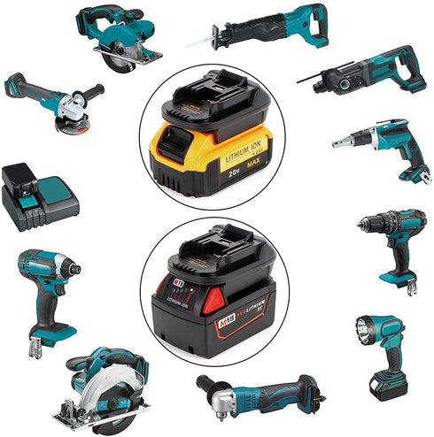 Battery Adapter for Makita 18V Lithium-Ion Cordless Tools, Convert for Milwaukee M18 18V or Dewalt 18V 20V Lithium Battery to Makita 18-volt BL183...