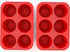 Silicone Texas Muffin Pan 6-Cups, Jumbo Muffin Pan Set of 2, BPA-Free Non-Stick Cupcake Maker, 10.75L x 7.5W for Baking...