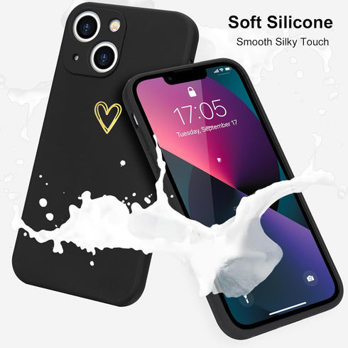 for iPhone 13 Case Cute Slim Shockproof Phone Case with Wireless Charging Support and Protection, Black...