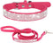 Female Dog Collar and Leash Set,Cute Rhinestone Dazzling Sparkling Soft Pretty Bling Crystal Diamond Pet Puppy Collars for XXS XS Small Medium Lar...