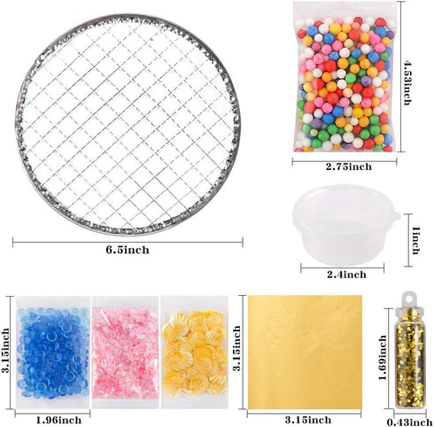 HOLICOLOR 110pcs Slime Making Kit, Add Ins, Accessories, Glitter, Foam Balls, Fishbowl Beads, Sequins, Shells, Candy Charms, Cups for Slime Party...