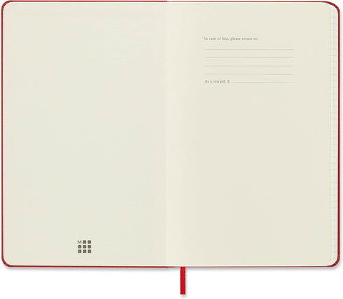 Moleskine Classic Notebook, Hard Cover, Large (5" x 8.25") Squared/Grid, Scarlet Red, 240 Pages...